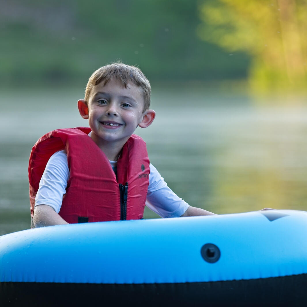 Emmett on raft